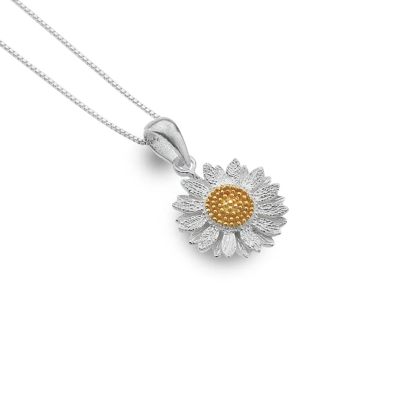 Custom Name Necklaces-Sea Gems Sterling Silver Sunflower Necklace