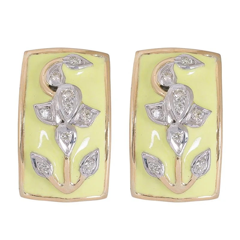 Large Dangle Earrings-Earrings- Diamond (Enamel)  (41HM)