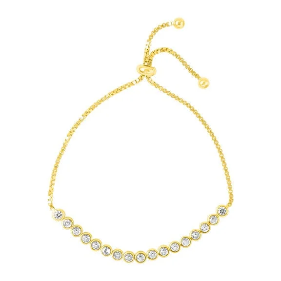 Trendy Crystal Bracelets-Lennon Bracelet in Gold Plated Sterling Silver & CZ