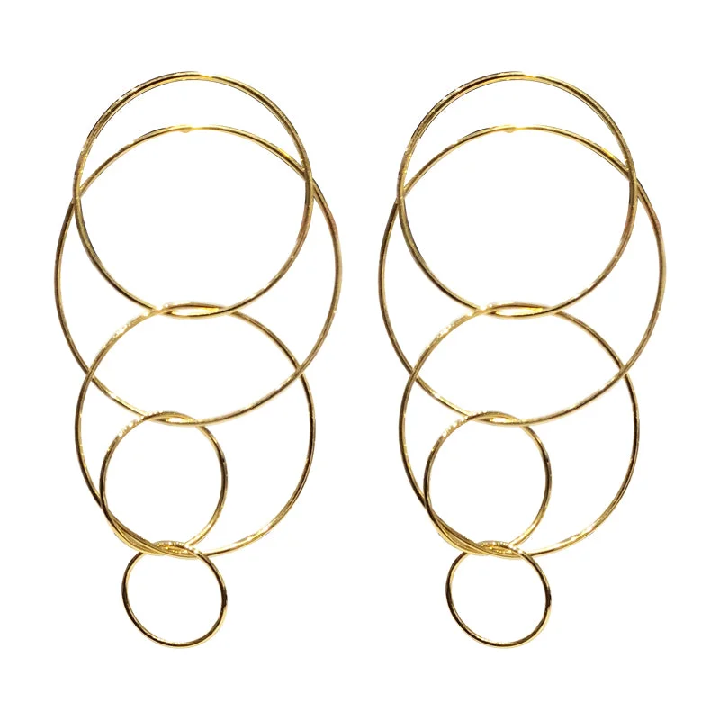 Sterling Silver Earrings-Earrings - Plain Gold – 18K