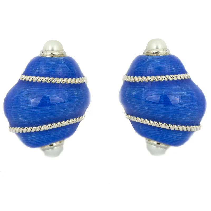 Glittery Silver Earrings-Earrings - Pearl (Enamel) (2259D)