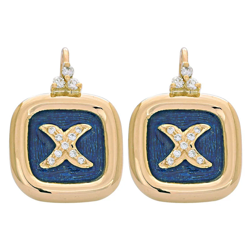 Elegant Gold Earrings-Earrings- Diamond (Enamel)