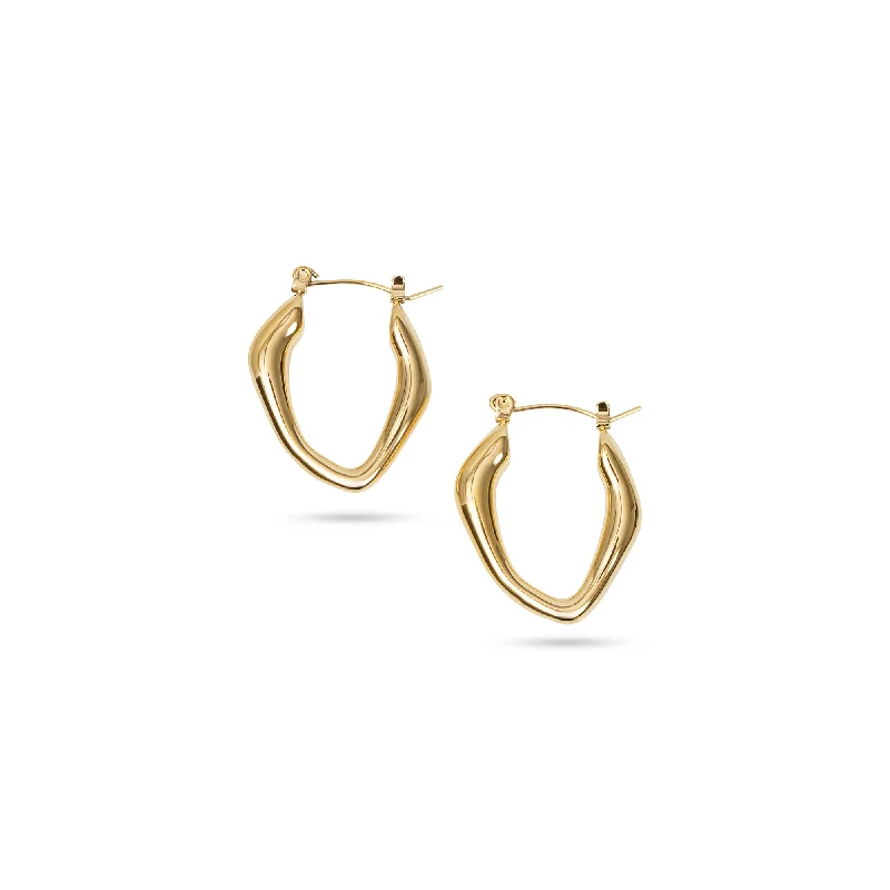 Pearl Stud Earrings-THE MASPETH FIGURE HOOPS