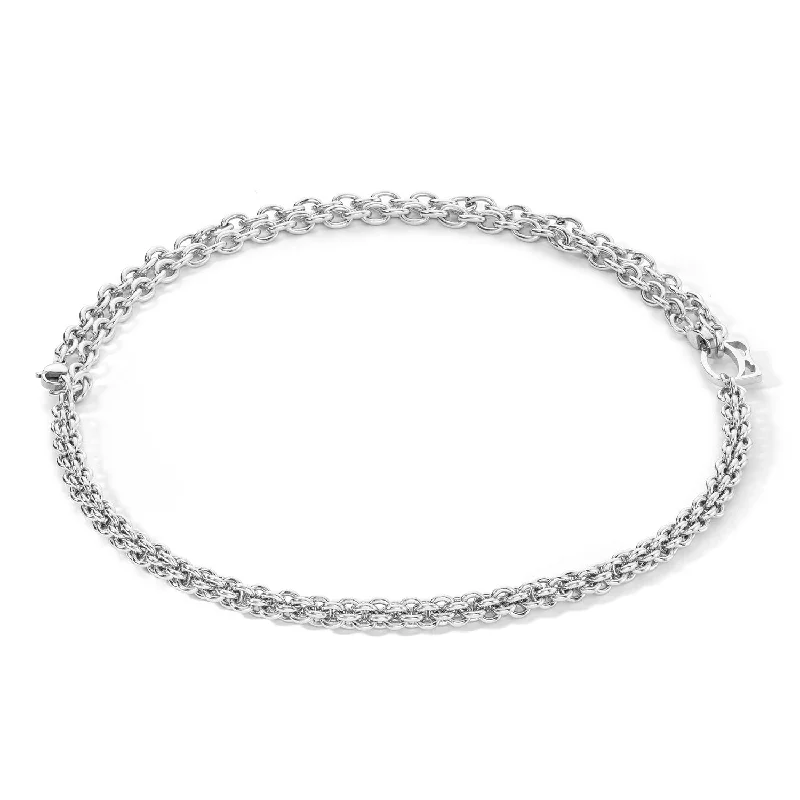 Classic Diamond Necklaces-Coeur De Lion Silver Mesh Chain Necklace