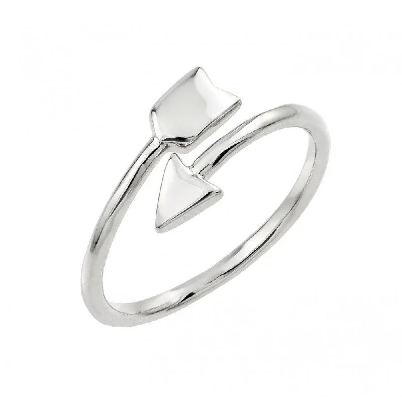 Wedding Ring Bands for Women-Silver 925 Rhodium Plated Arrow Ring - BGR00874