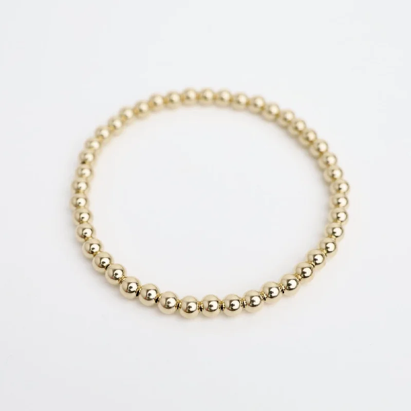 Wedding Bracelets for Brides-14k Bead Stretch Bracelet