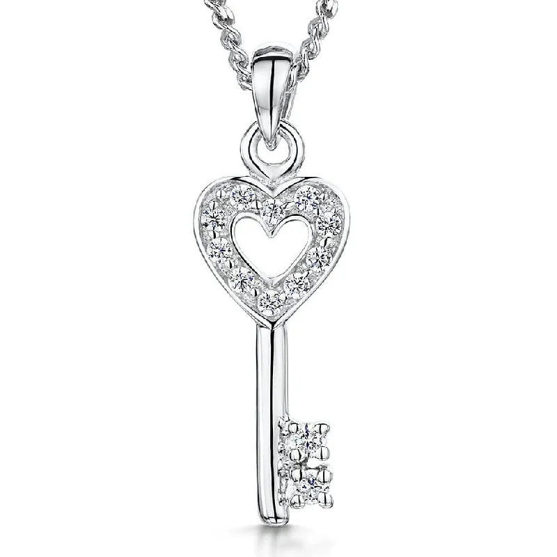 High-Quality Silver Necklaces-Sterling Silver Key Necklace