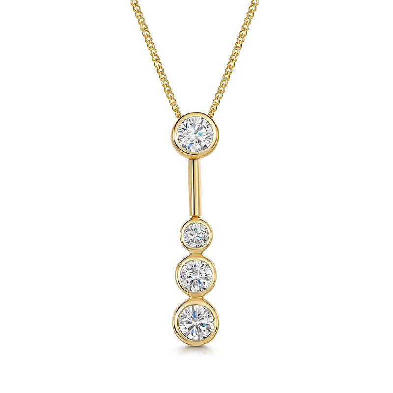 Gold Infinity Necklaces-Jools Gold Cubic Zirconia Necklace