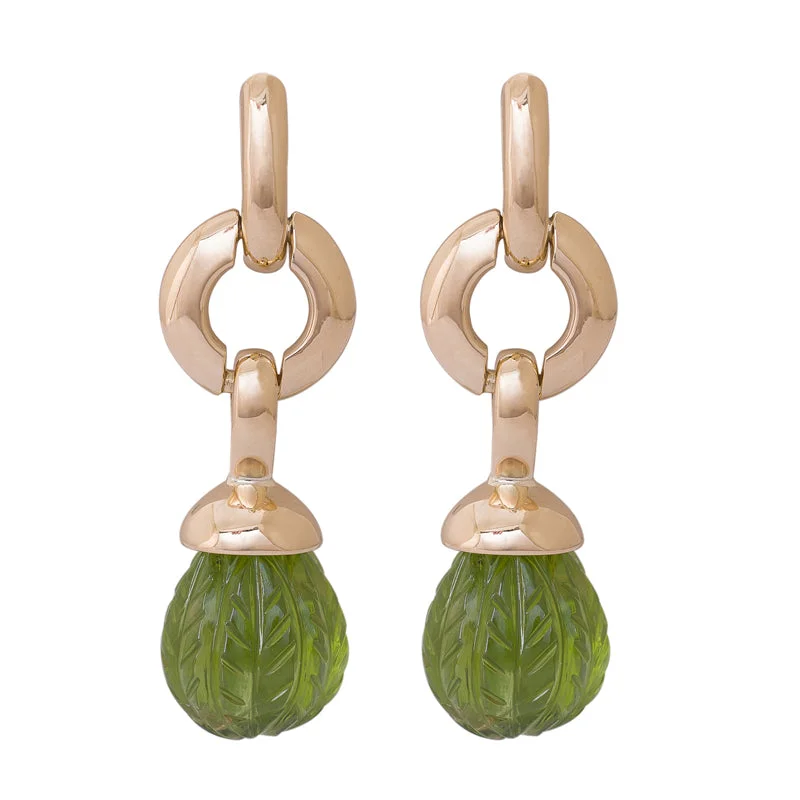 Wedding Earrings-EARRINGS - PERIDOT IN 18K GOLD