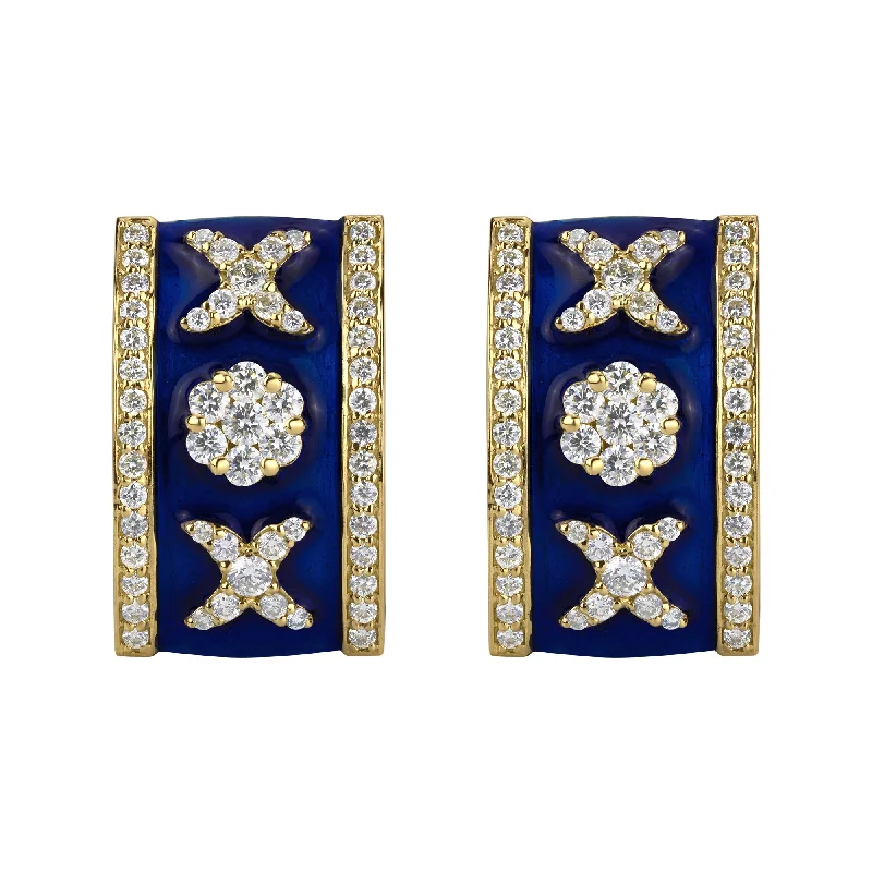 Modern Dangle Earrings-Earrings - Diamond (Enamel) (2288A)