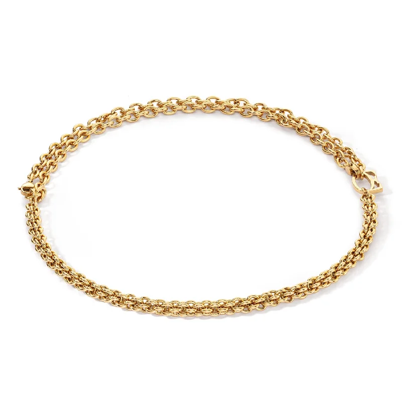 Pearl and Diamond Necklaces-Coeur De Lion Gold Mesh Chain Necklace