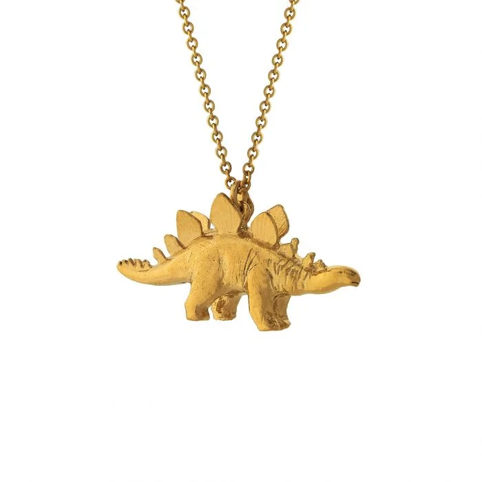 Gold and Silver Necklaces-Alex Monroe Stegosaurus Necklace