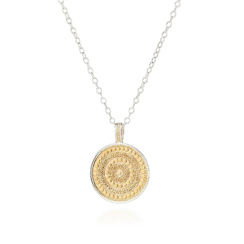 Colorful Pendant Necklaces-Anna Beck Classic Large Reversible Gold & Silver Disc Pendant Necklace