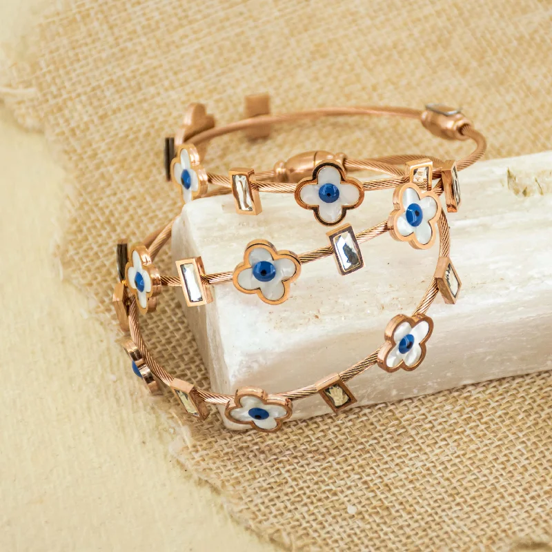 Indian Style Bangles-Mother Of Pearl Flower Bangle