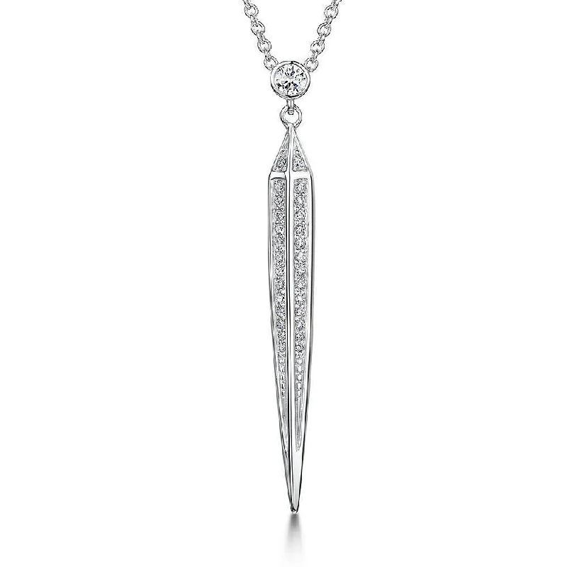 Luxury Name Necklaces-Triangle Dagger Cubic Zirconia Necklace