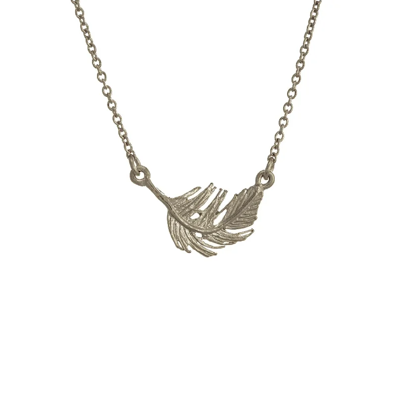 Chunky Statement Necklaces-Alex Monroe Little Feather In-line Necklace