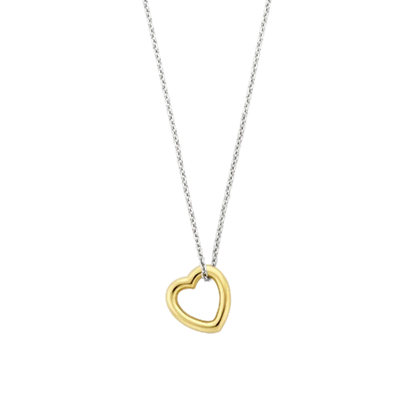 Handcrafted Gold Necklaces-Ti Sento 18ct Gold Vermeil Silver Heart Necklace