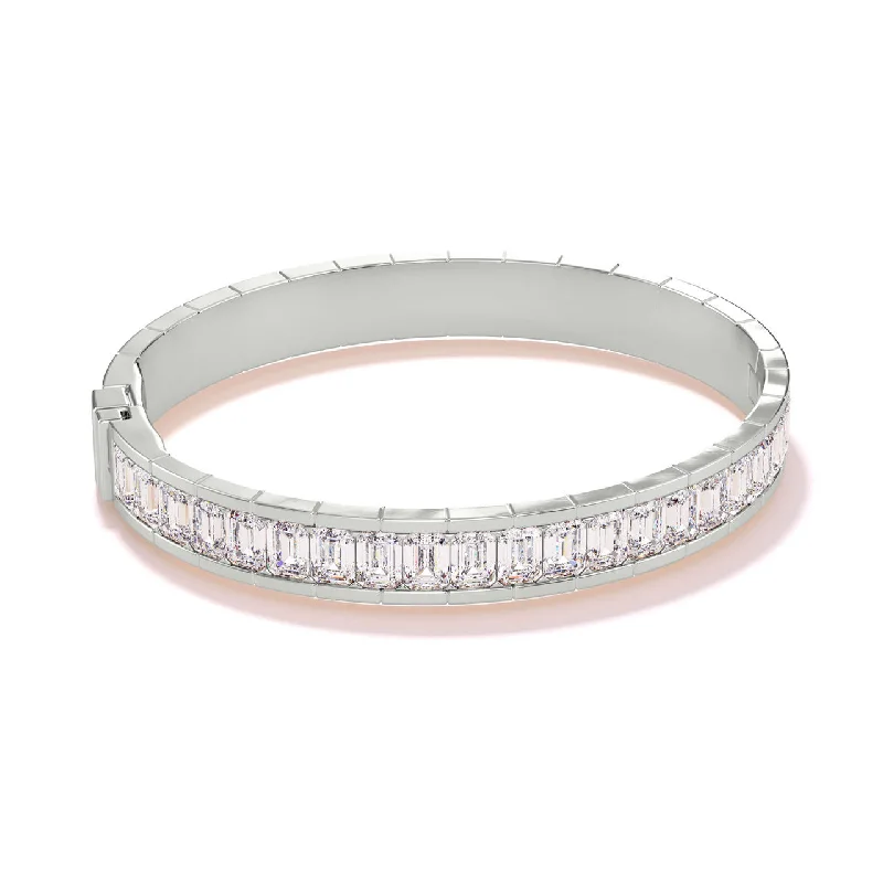 Statement Bangles-NOTE TO SELF EMERALD CUT DIAMOND BANGLE