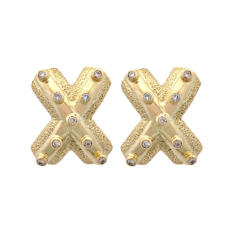 Elegant Gold Earrings-Earrings- Diamond (1911L)