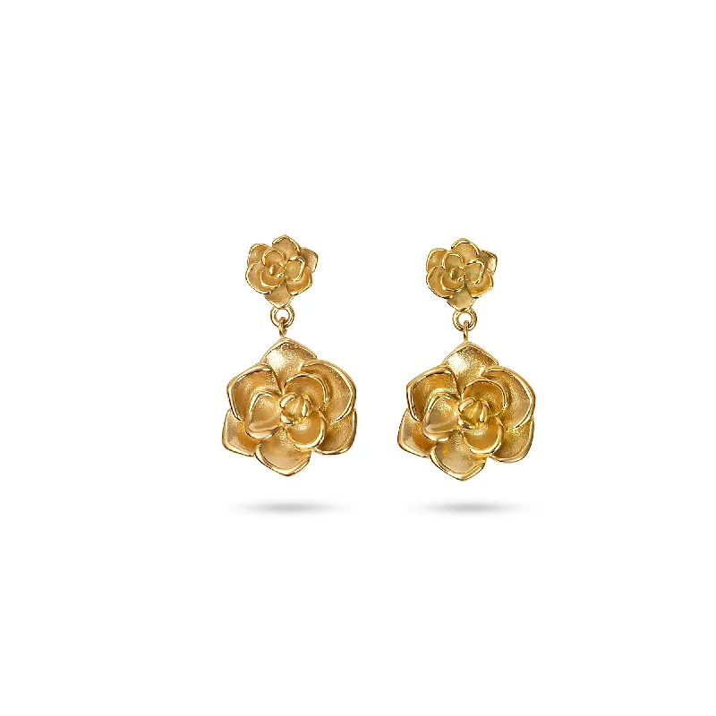 Fashionable Statement Earrings-THE HANGING ROSE EARRINGS