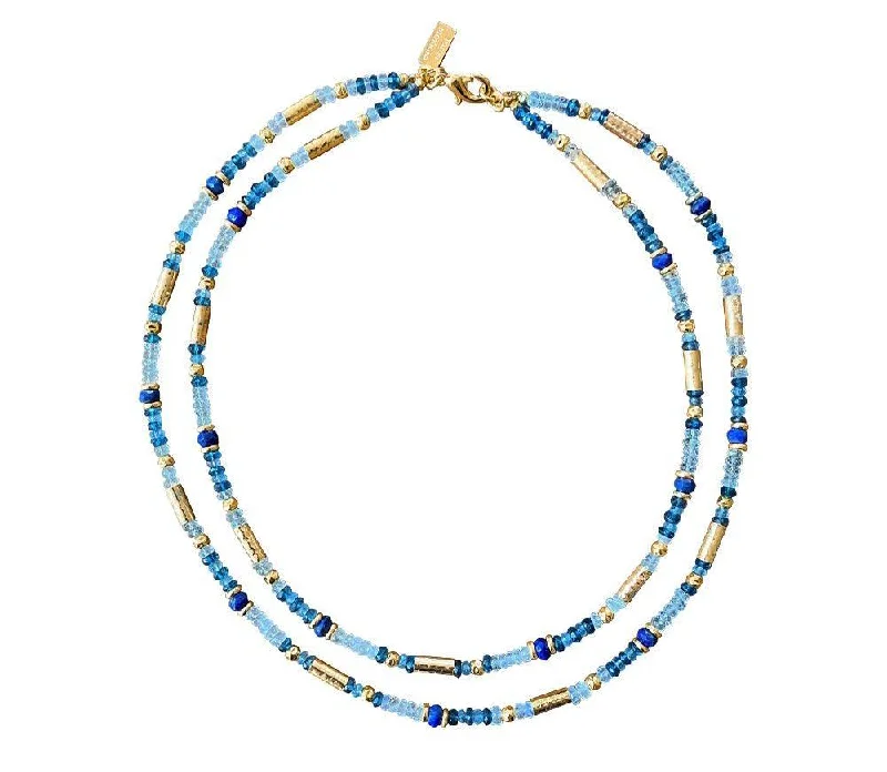 Stylish Gold Chokers-Yaron Morhaim Blue Cove Double Row Necklace