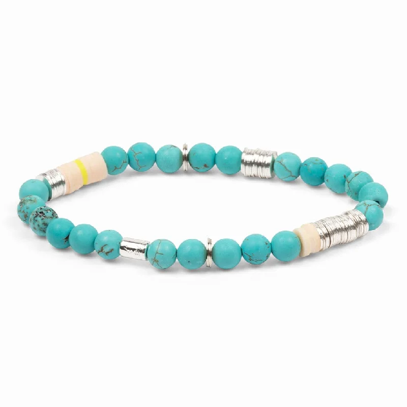 High-Quality Leather Bracelets-Scout Intermix Stone Stacking Bracelet - Turquoise