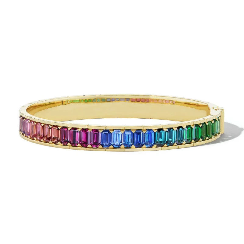 Bohemian Style Bangles-MULTICOLORED TOURMALINE NOTE TO SELF BANGLE