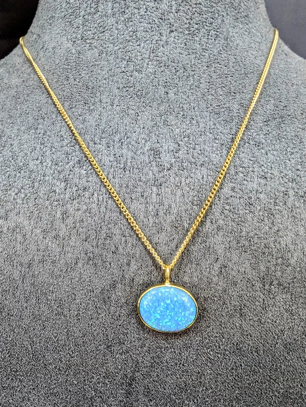 Luxury Gold Necklaces-Yaron Morhaim Gold and Oval Opal Necklace