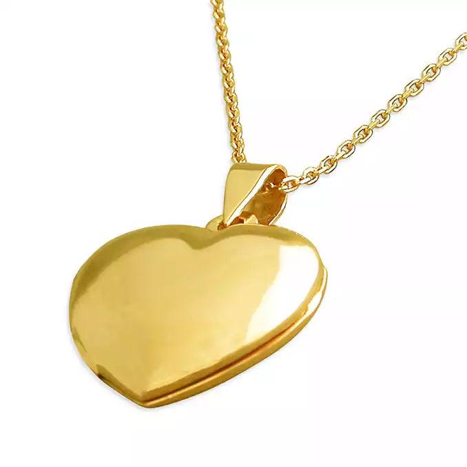 Bridal Gemstone Necklaces-Gold Sterling Silver Heart Locket Necklace