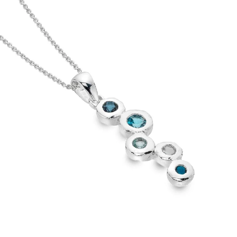 Heart-Shaped Necklaces-Sea Gems Topaz Stream Necklace