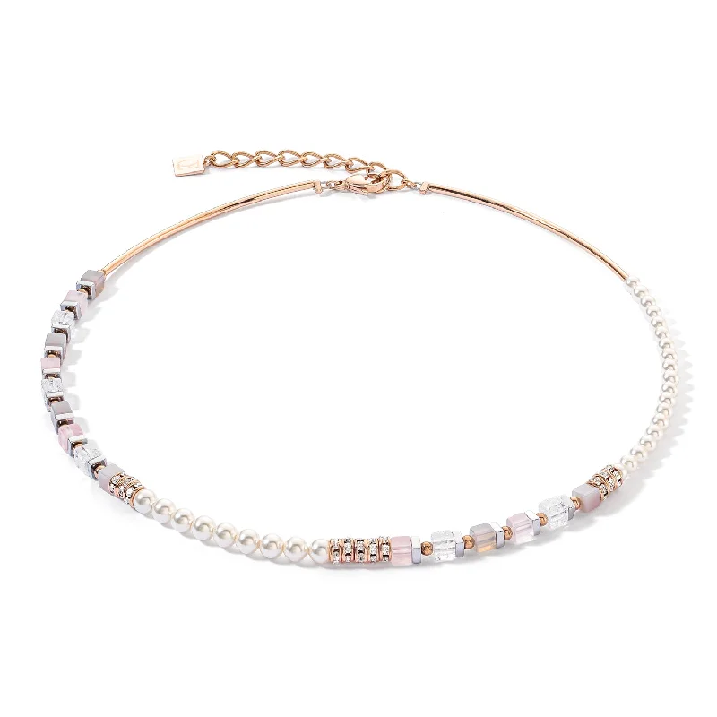 Bridal Pendant Necklaces-Coeur De Lion Precious Fusion Rose Gold Ice Pink Necklace