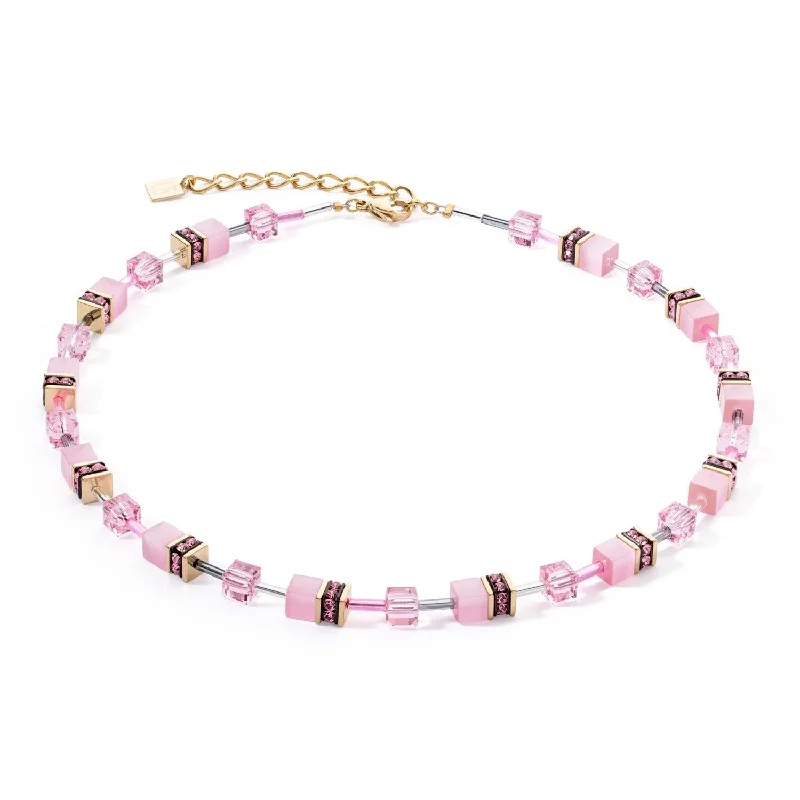 Sparkling Heart Pendant Necklaces-Coeur De Lion Iconic Mono Gold Pink Necklace