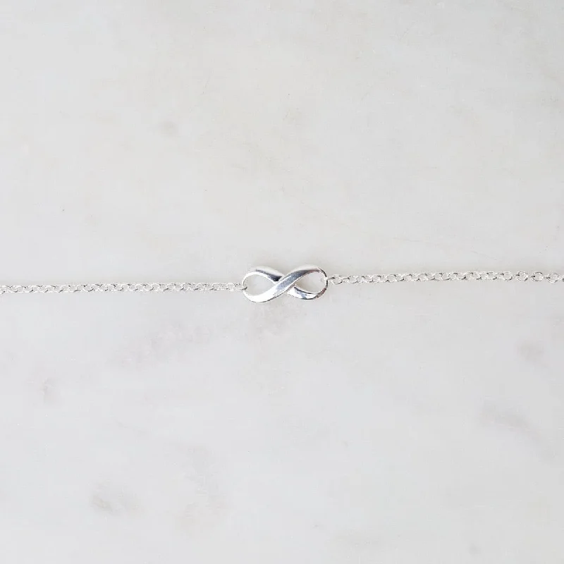 Sparkling Diamond Bracelets-Sterling Silver Infinity Symbol Bracelet