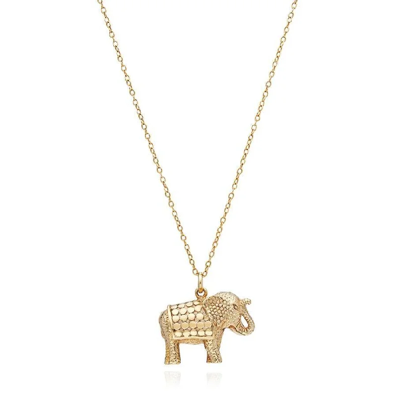 Unique Choker Necklaces-Anna Beck Elephant Charm Necklace - Gold