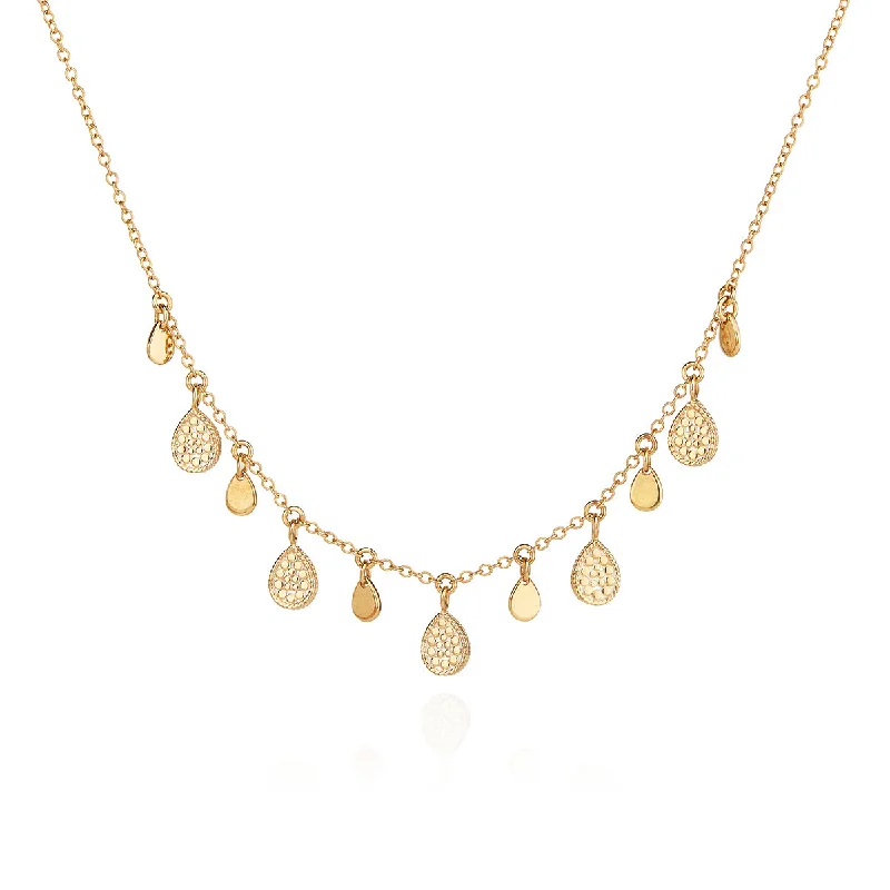 Stylish Statement Necklaces-Anna Beck Gold Teardrop Charm Collar Necklace