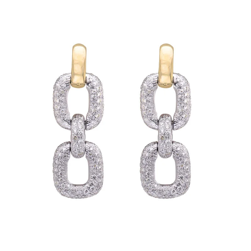 Modern Dangle Earrings-Earrings- Diamond