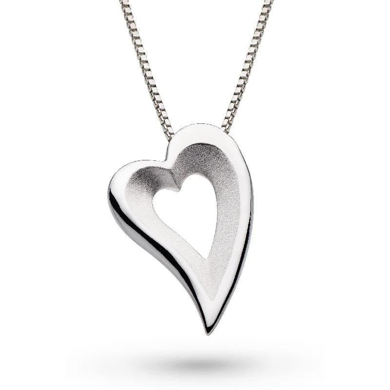 Luxury Diamond Necklaces for Weddings-Kit Heath Desire Love Story Heart Grande Slider Necklace