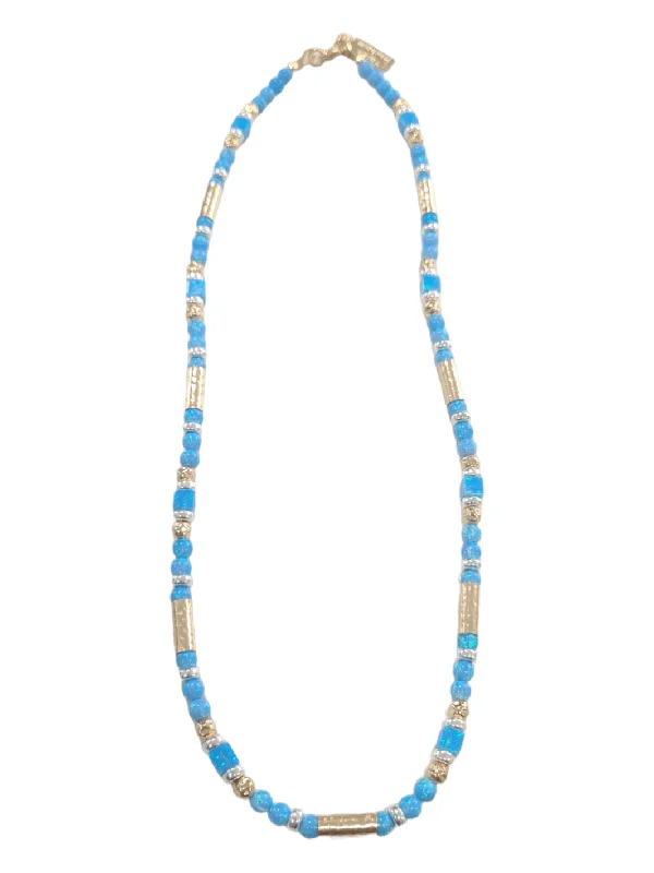 Chunky Statement Necklaces-Yaron Morhaim Rolled Gold & Opal Necklace