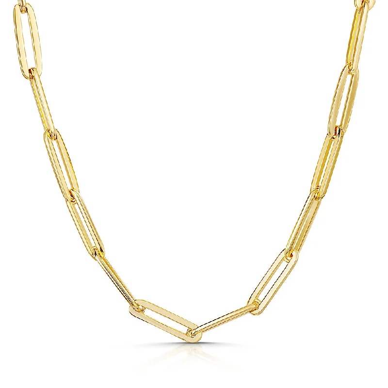 Delicate Pendant Necklaces-Jools Gold Vermeil Paperlink Full Necklace