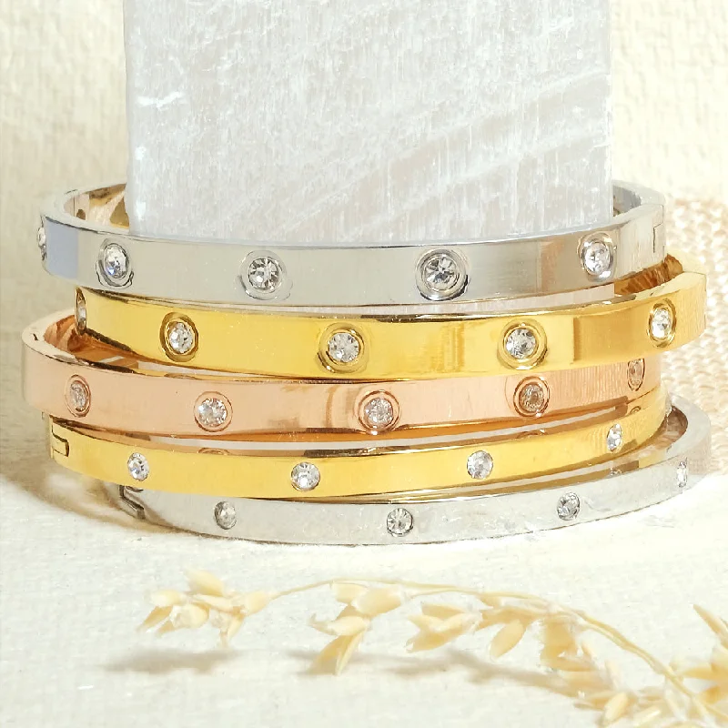 Gemstone Bangle Bracelets-Studded Bangle