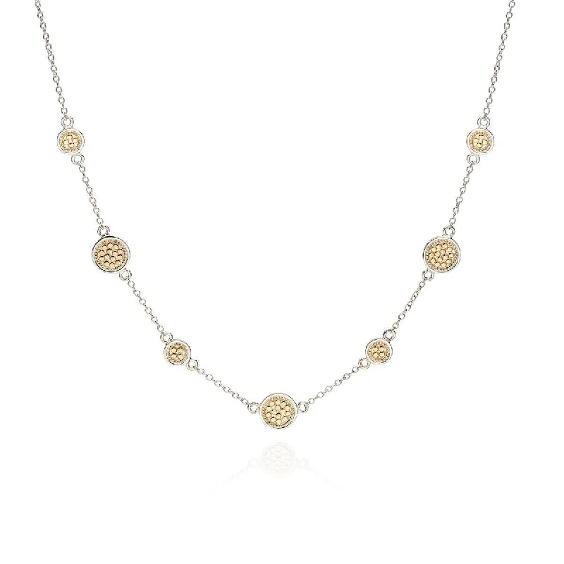 Fashionable Layered Necklaces-Anna Beck 18ct Gold Vermeil and Sterling Silver Station Necklace