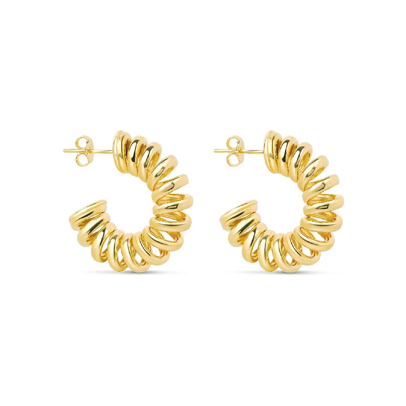 Delicate Drop Earrings-THE GOLD SPIRAL HOOPS