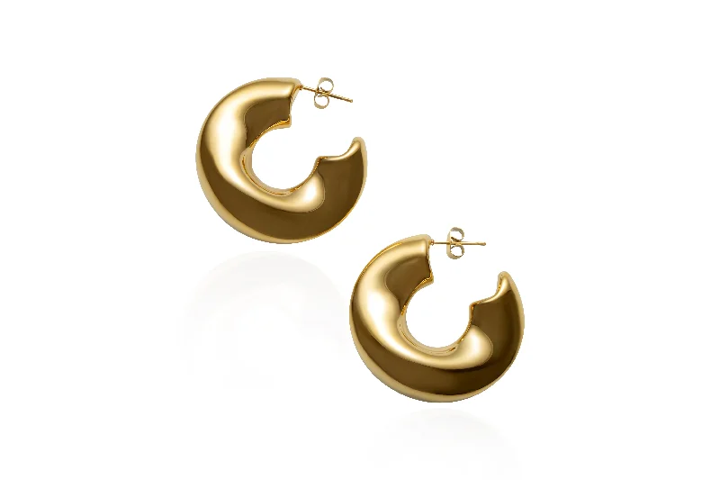 Cute Stud Earrings-THE HALF EMI HOOP EARRINGS