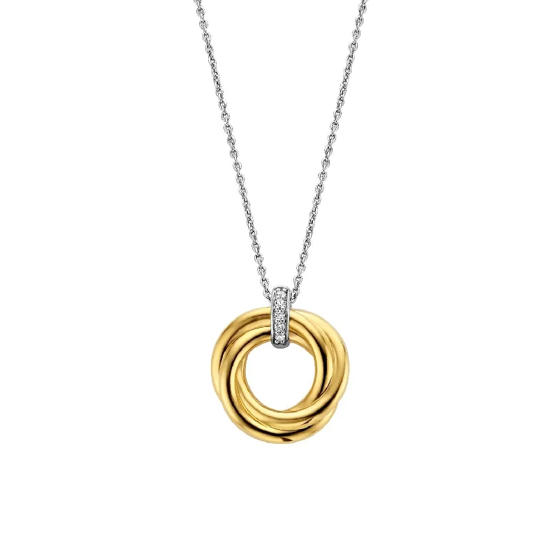 Personalized Heart Pendant Necklaces-Ti Sento Entwined Circle Necklace