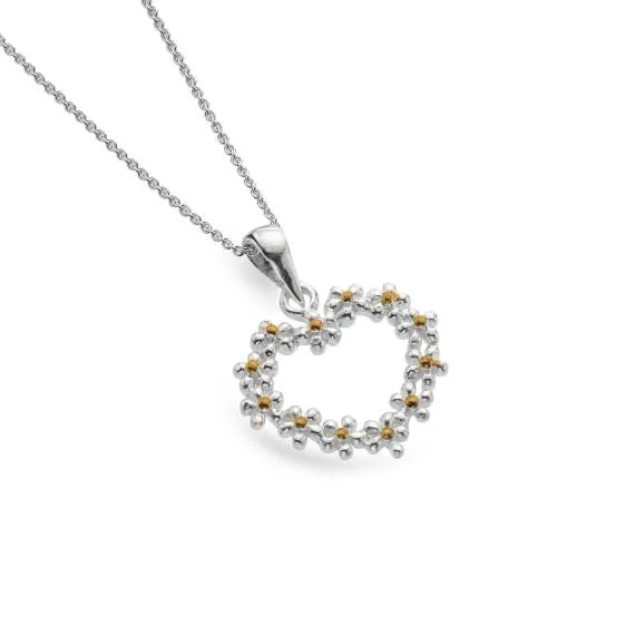 Modern Infinity Necklaces-Sea Gems Daisy Heart Necklace