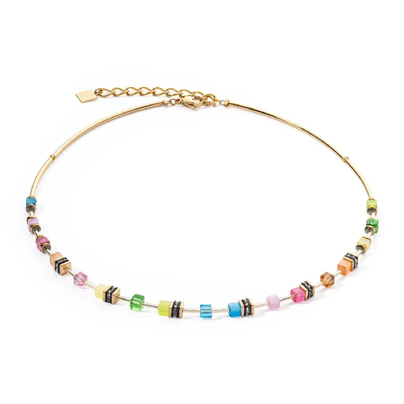 Fine Silver Necklaces-Coeur De Lion GeoCUBE® Light Mini Rainbow Necklace