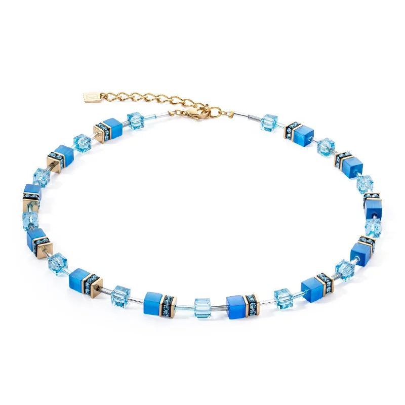 Beautiful Diamond Necklaces-Coeur De Lion GeoCUBE® Iconic Mono Gold Turquoise Necklace