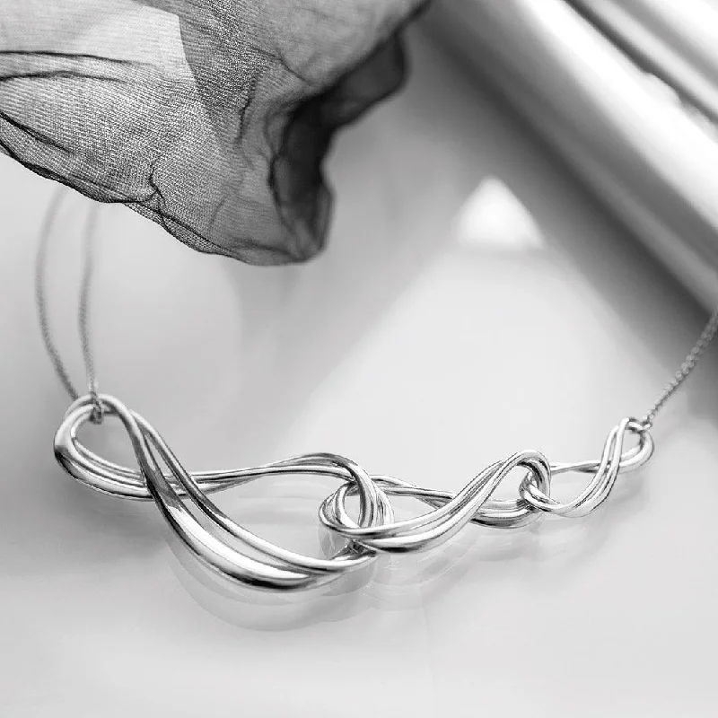 Elegant Long Necklaces-Kit Heath Sterling Silver Infinity Grande Triple Necklace