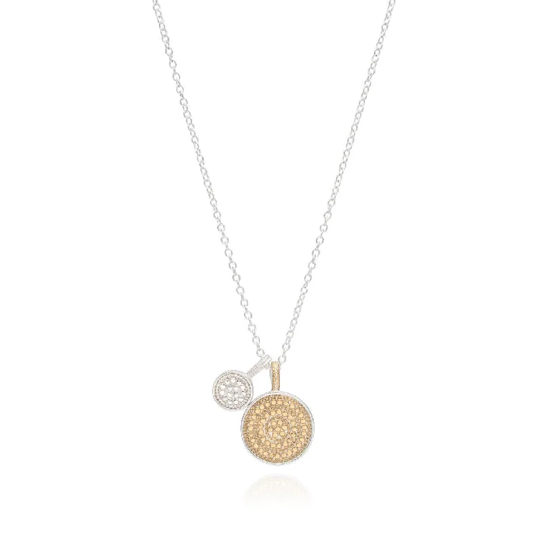 Modern Choker Necklaces-Anna Beck Silver & Gold Dual Disc Circle of Life Necklace