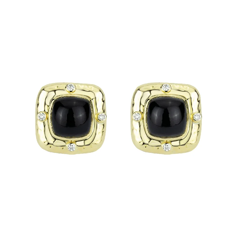 Classic Drop Earrings-Earrings Black Onyx And Diamond